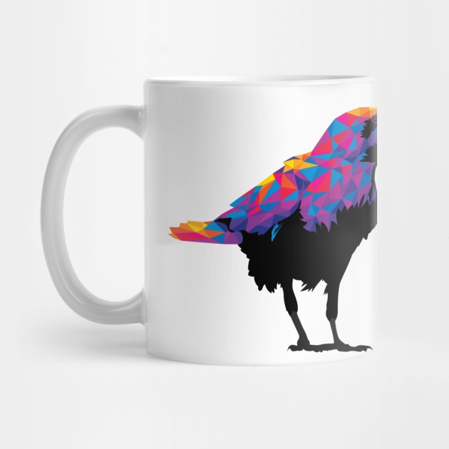Rainbow Colorful Raven by polliadesign
